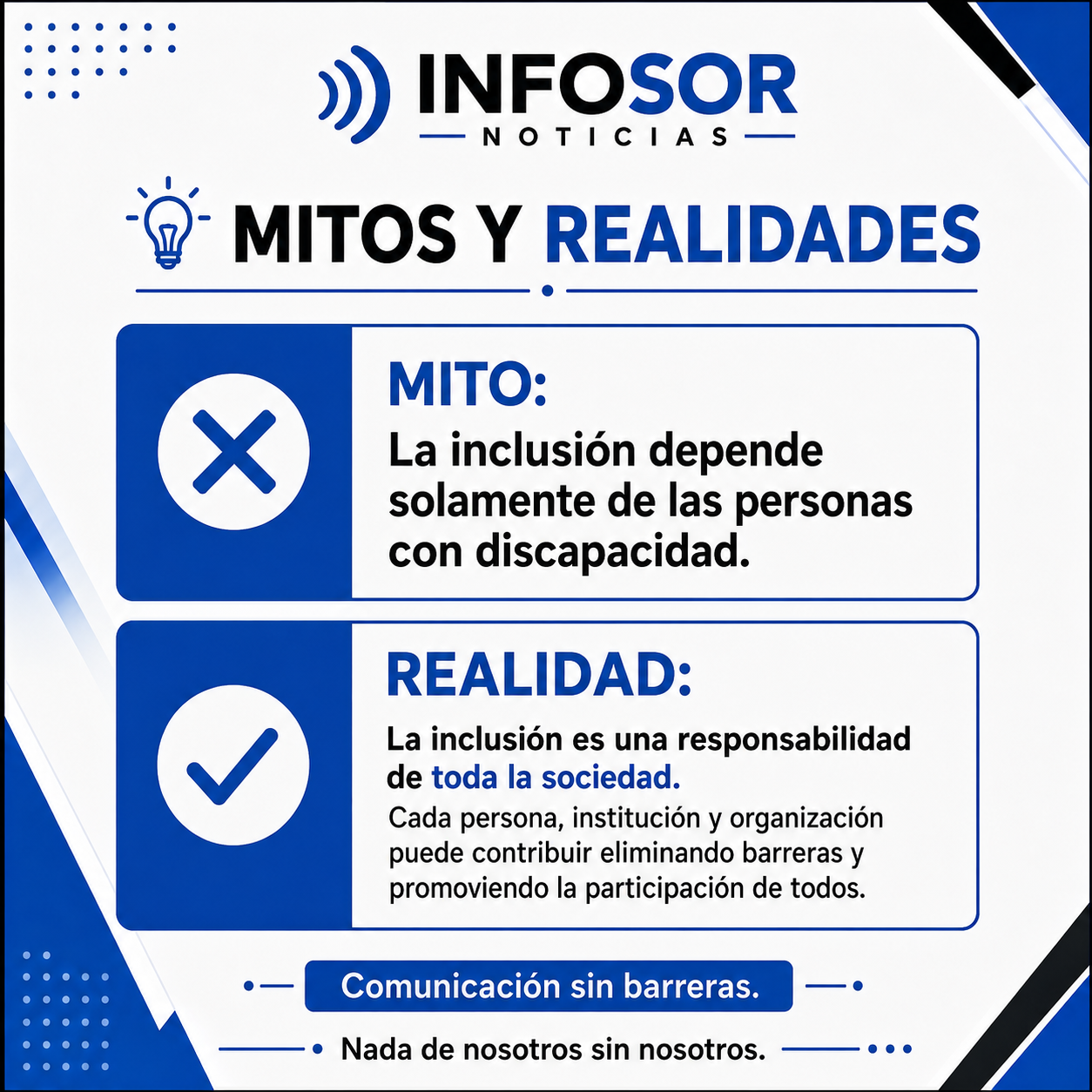 Mitos y Realidades | ¿La inclusión depende solamente de las personas con discapacidad?