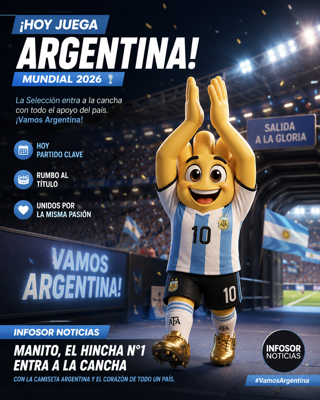 ¡Hoy juega Argentina! | Manito ya alienta a la Selección en el Mundial 2026