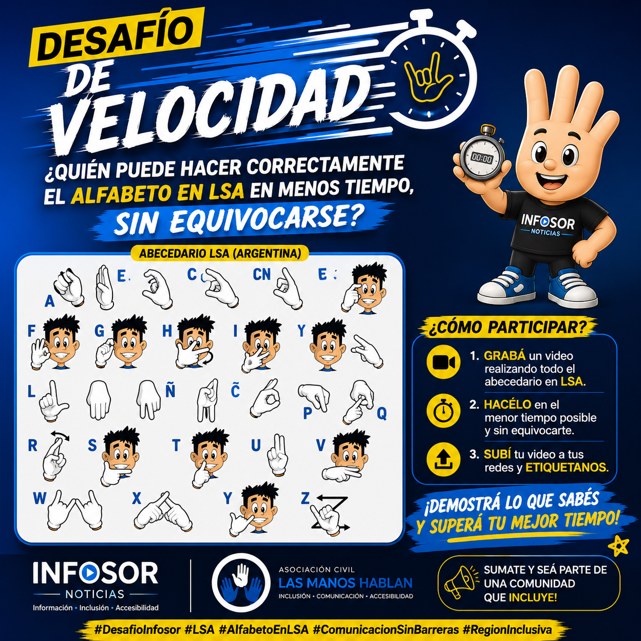 Desafío Infosor | ¿Quién hace el abecedario en LSA más rápido?