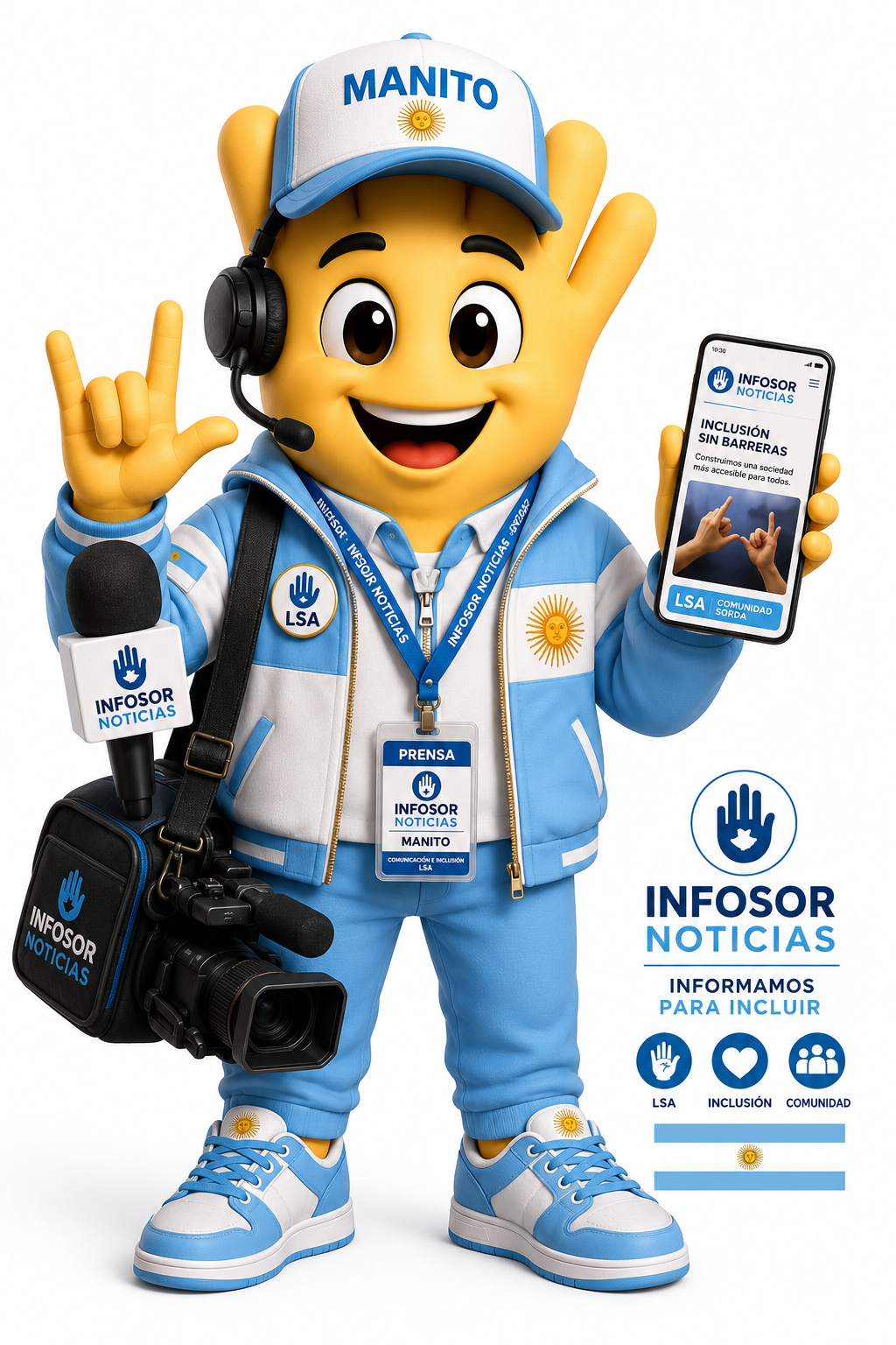 INFOSOR Noticias presenta a MANITO, su nueva mascota oficial