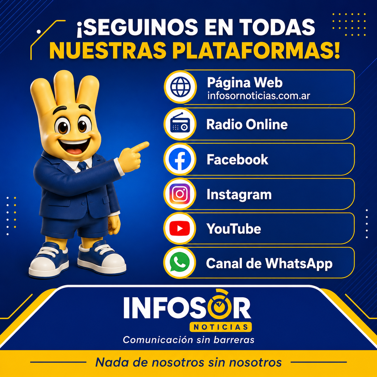 INFOSOR NOTICIAS ya está presente en todas sus plataformas digitales