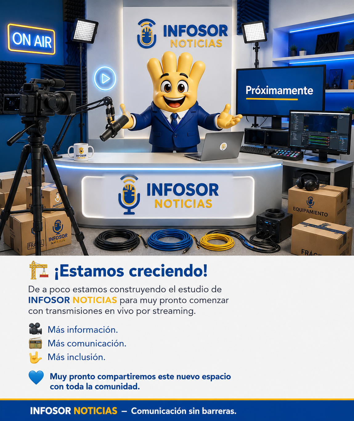 INFOSOR NOTICIAS avanza en la construcción de su estudio de streaming