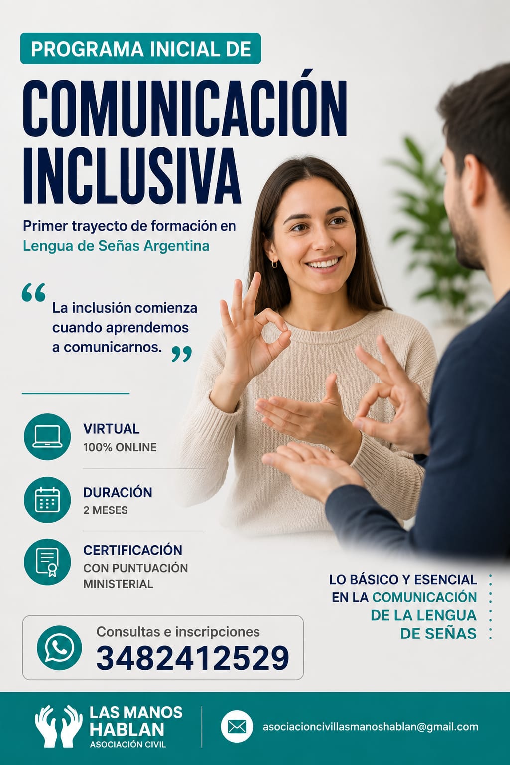 Programa Inicial de Comunicación Inclusiva: abrió la inscripción al primer trayecto de formación en Lengua de Señas Argentina