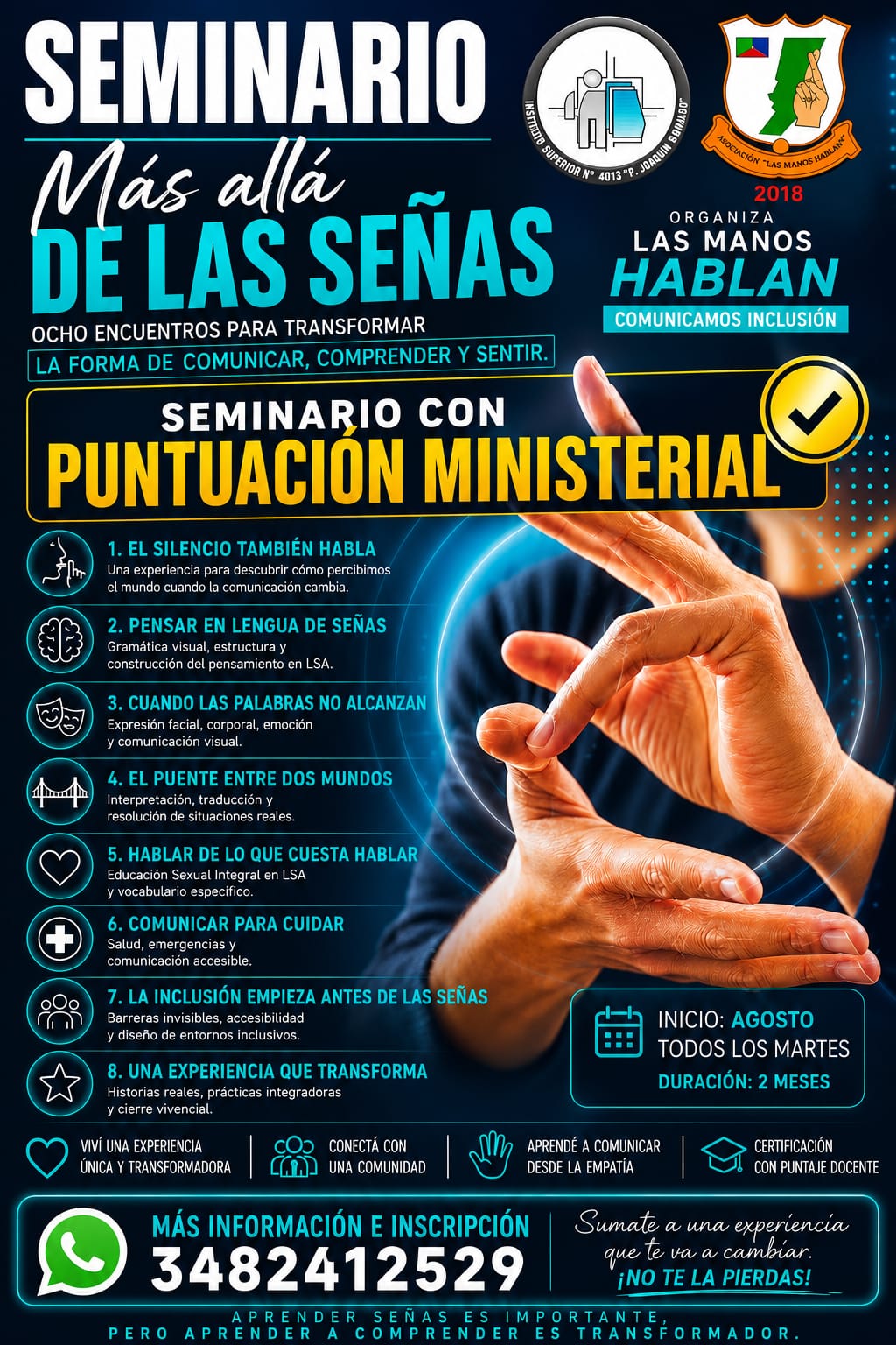 Abren las inscripciones al seminario "Más allá de las Señas", una propuesta con Puntuación Ministerial