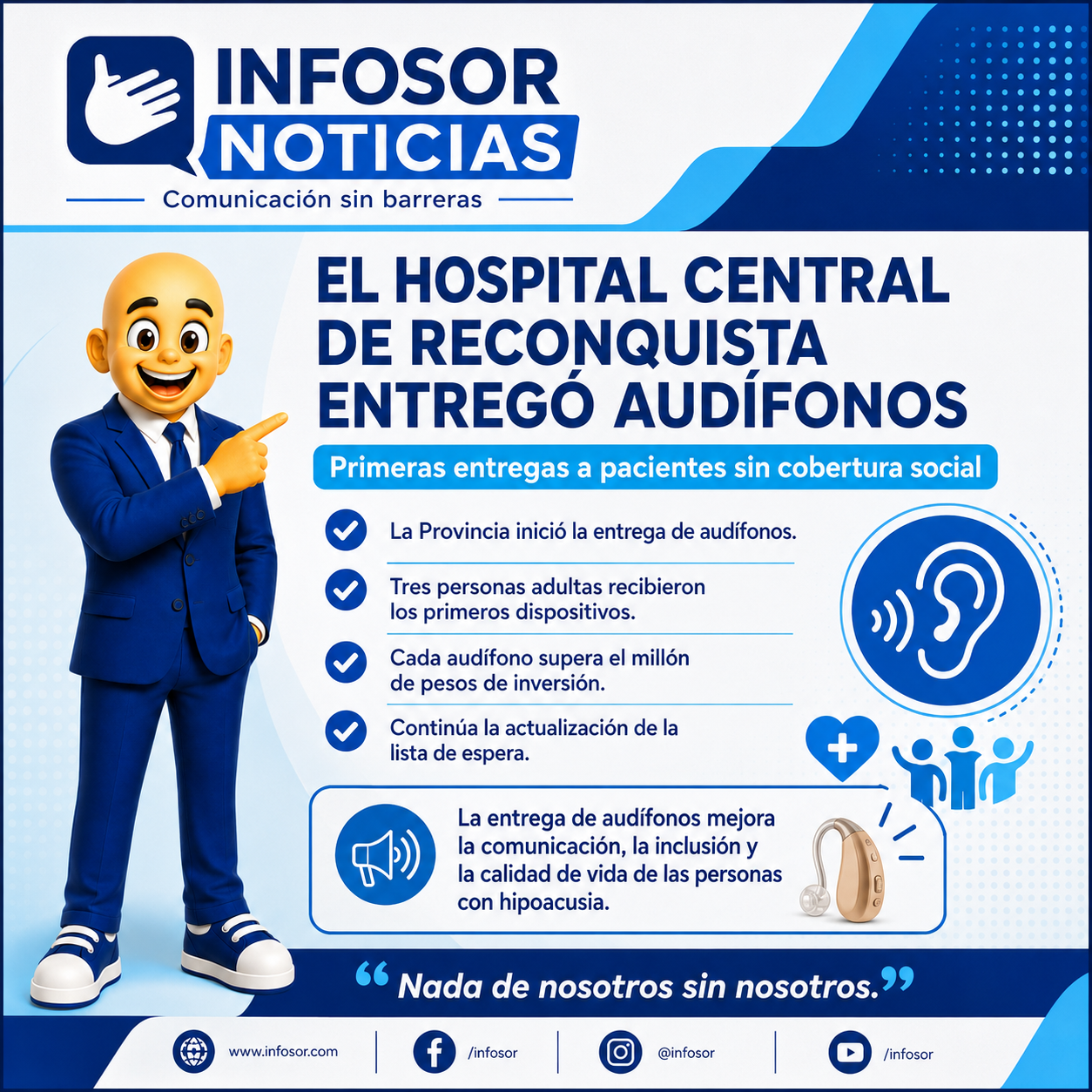 El Hospital Central de Reconquista entregó los primeros audífonos a pacientes sin cobertura social