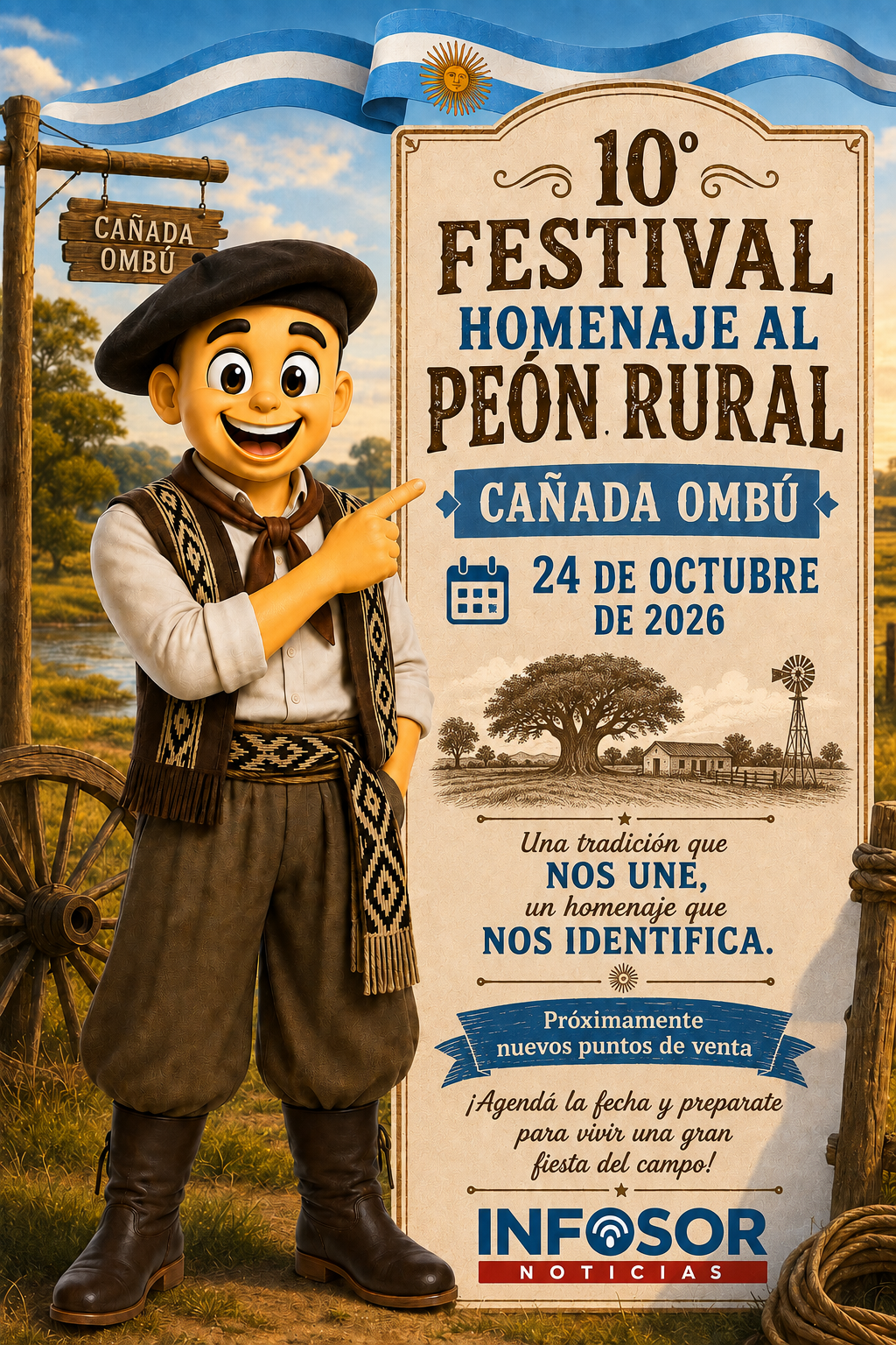 Cañada Ombú se prepara para el 10° Festival Homenaje al Peón Rural