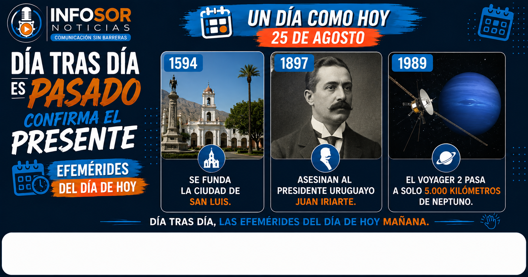 Un día como hoy: las efemérides del 25 de agosto