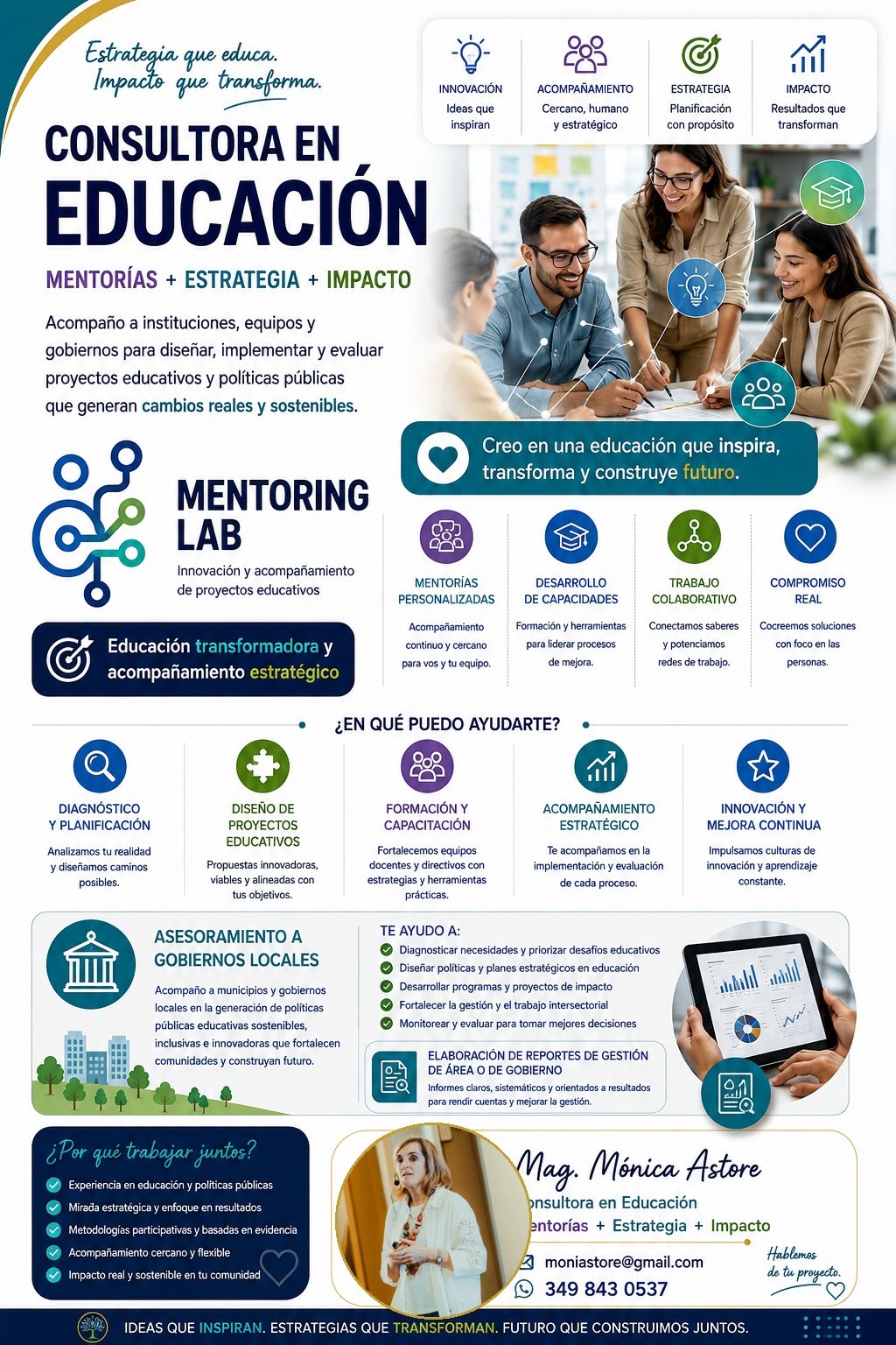 Consultora en Educación: mentorías, estrategia e impacto para transformar proyectos y comunidades