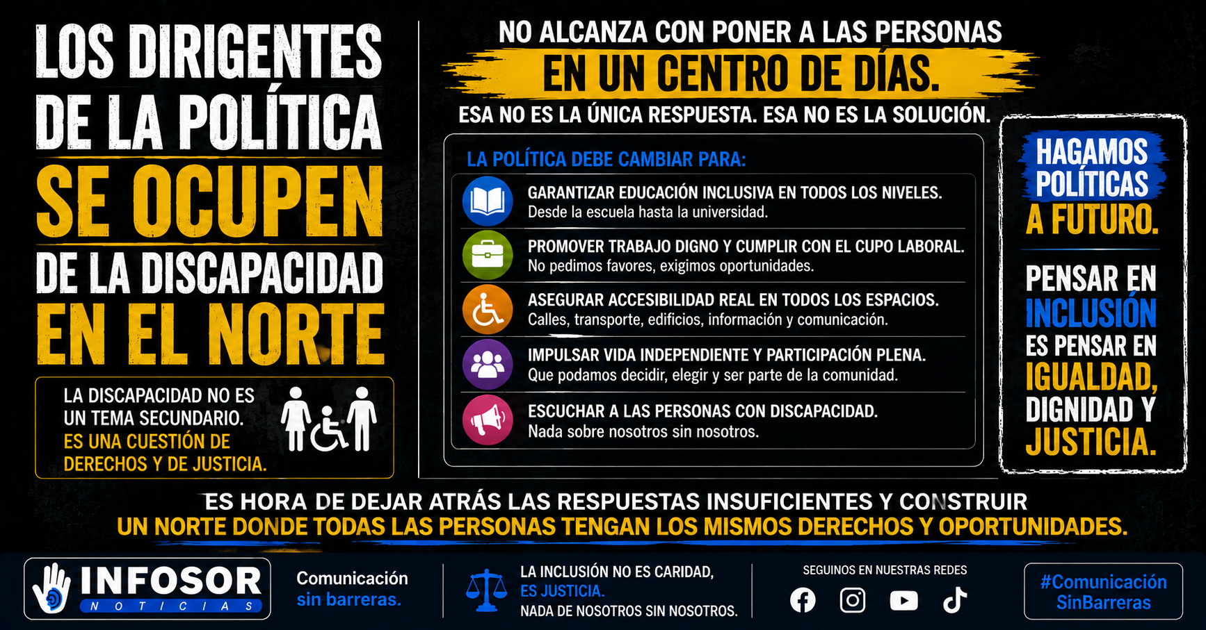 DISCAPACIDAD EN EL NORTE: LA POLÍTICA DEBE OCUPARSE DE LOS DERECHOS