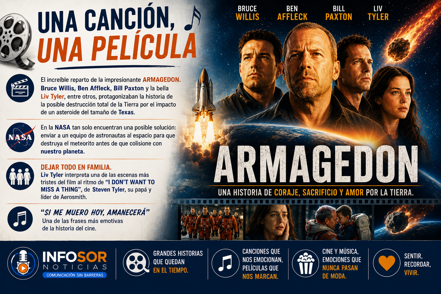 UNA CANCIÓN, UNA PELÍCULA: “I DON’T WANT TO MISS A THING”, LA BANDA SONORA INOLVIDABLE DE ARMAGEDDON
