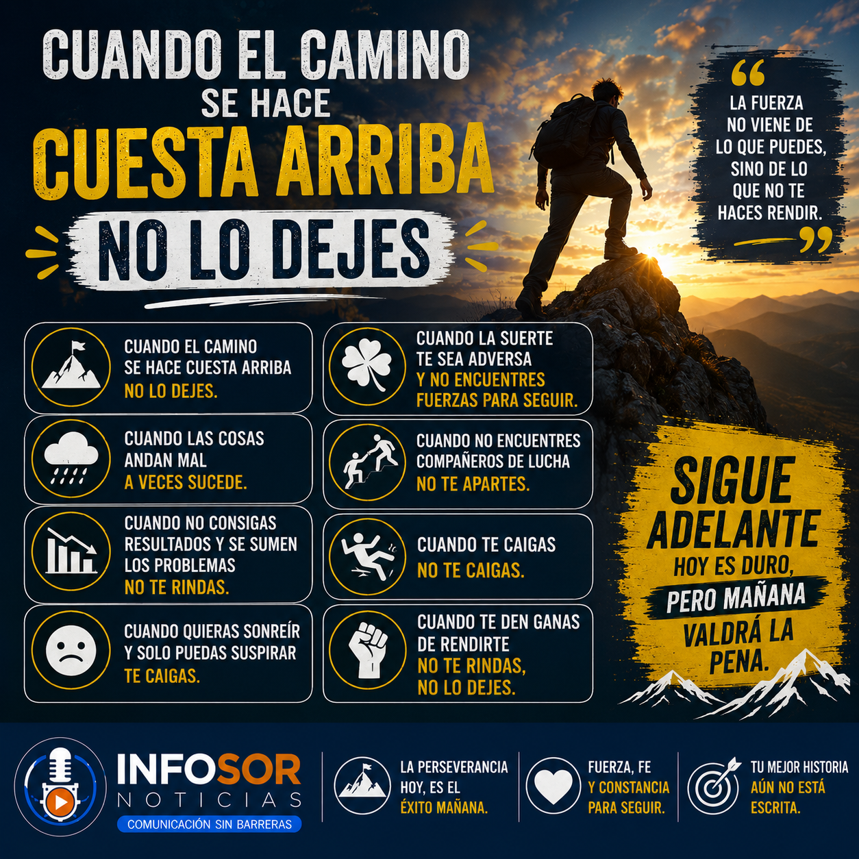 CUANDO EL CAMINO SE HACE CUESTA ARRIBA, NO TE RINDAS