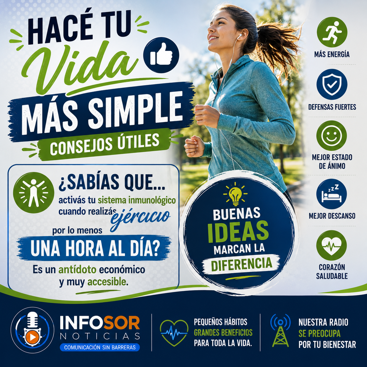 HACÉ TU VIDA MÁS SIMPLE: EL EJERCICIO, UN ALIADO PARA FORTALECER LAS DEFENSAS