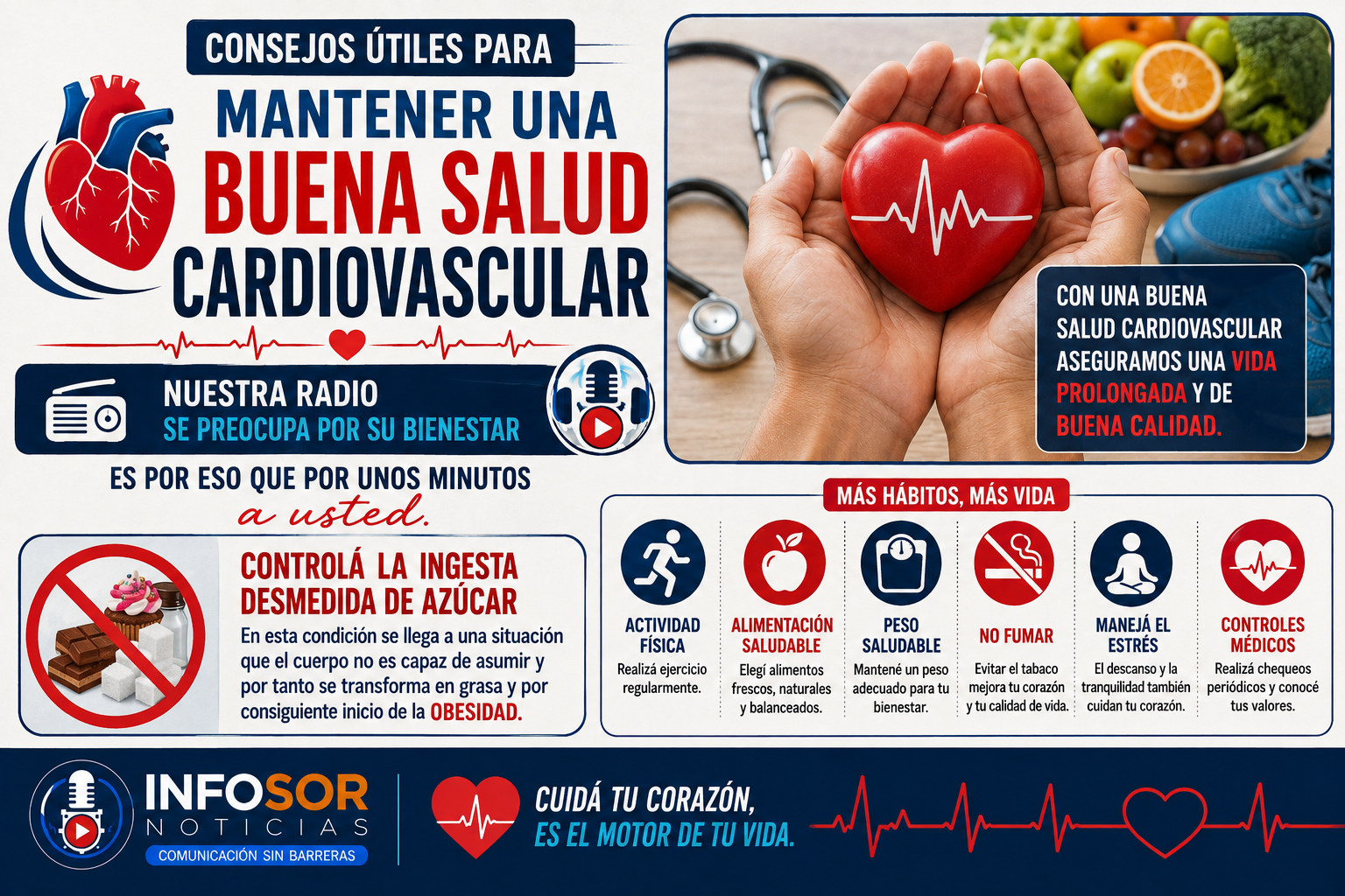 CUIDÁ TU CORAZÓN: CONTROLÁ EL CONSUMO EXCESIVO DE AZÚCAR