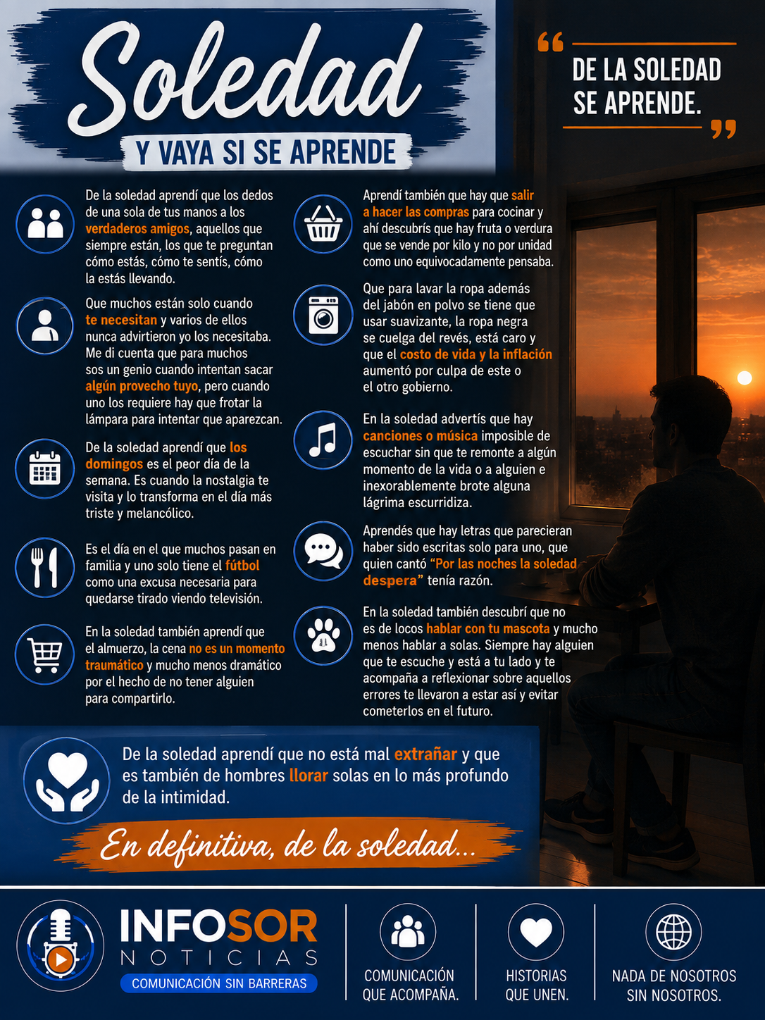 DE LA SOLEDAD TAMBIÉN SE APRENDE: LAS LECCIONES QUE QUEDAN CUANDO ESTAMOS SOLOS
