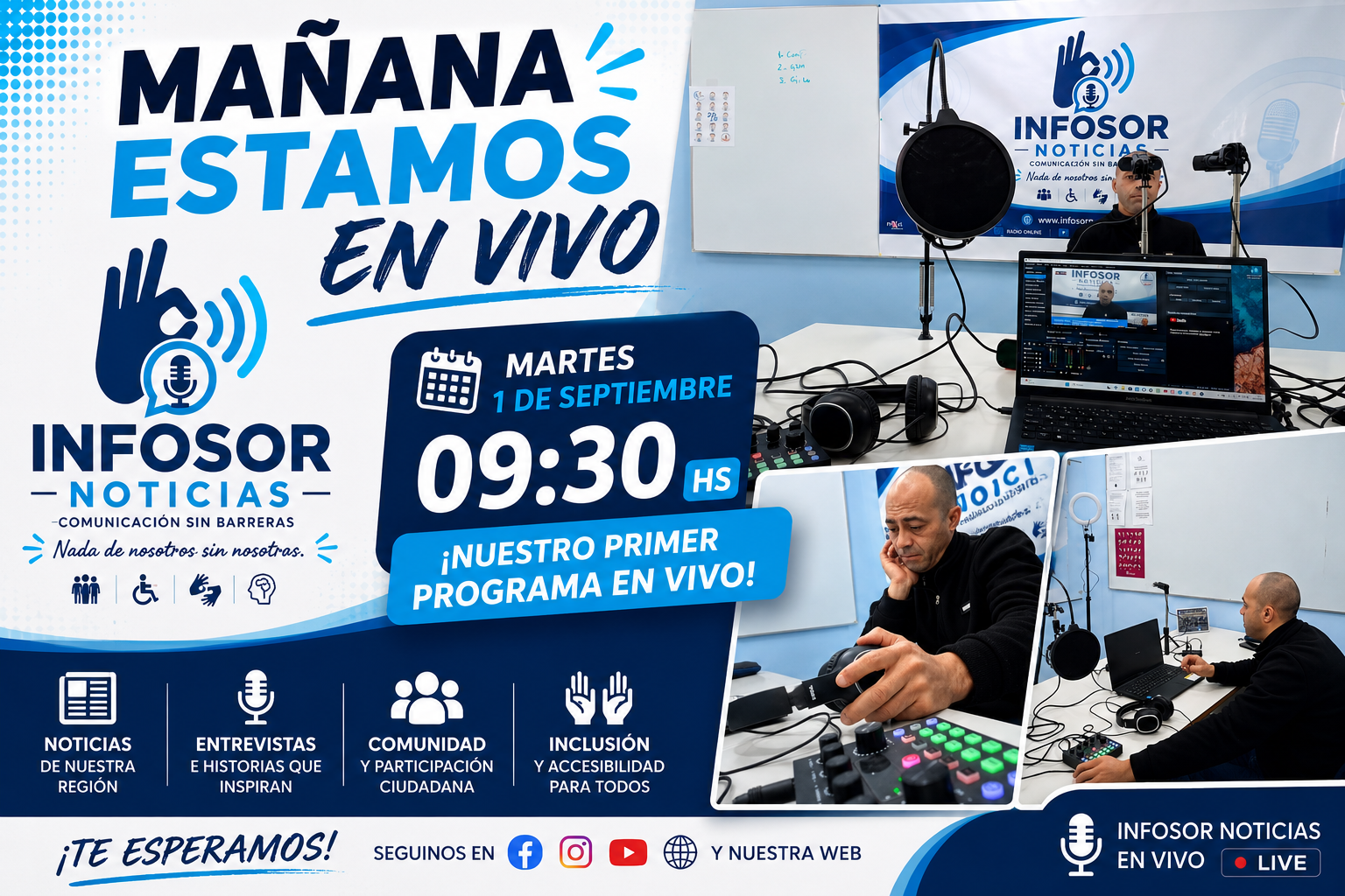 🎙️ MAÑANA ESTAMOS EN VIVO: INFOSOR NOTICIAS PRESENTA SU PRIMER PROGRAMA