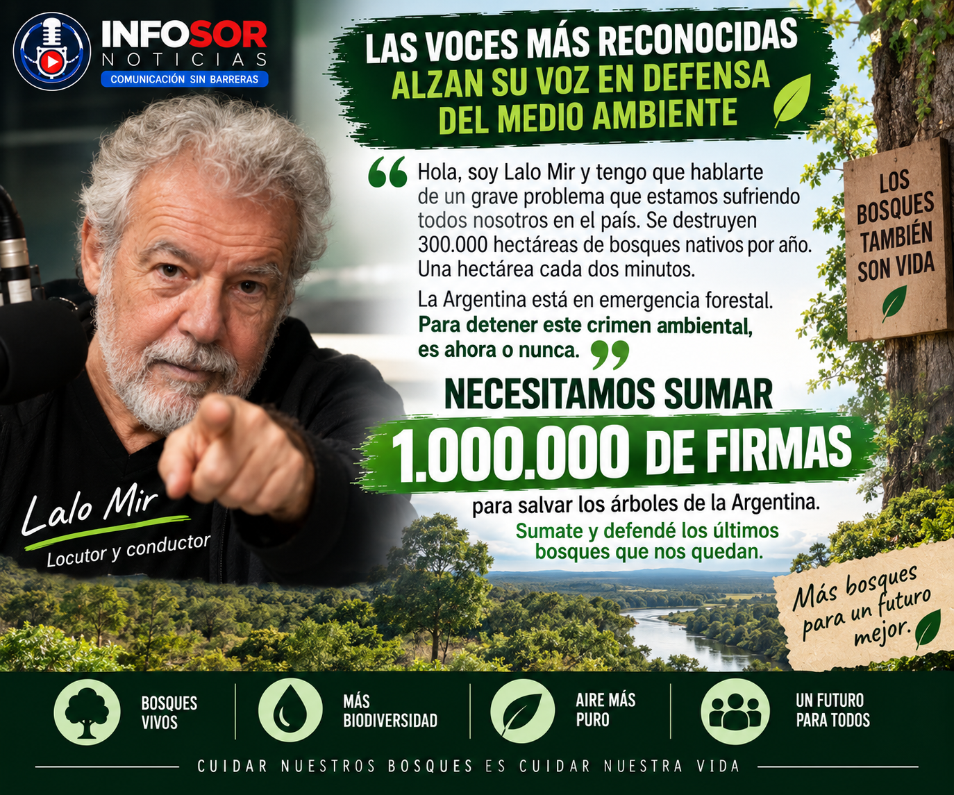 LAS VOCES MÁS RECONOCIDAS ALZAN SU VOZ EN DEFENSA DEL MEDIO AMBIENTE