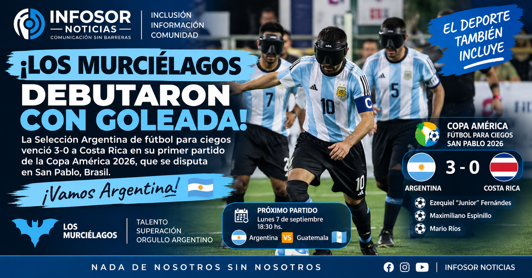 LOS MURCIÉLAGOS DEBUTARON CON GOLEADA EN LA COPA AMÉRICA
