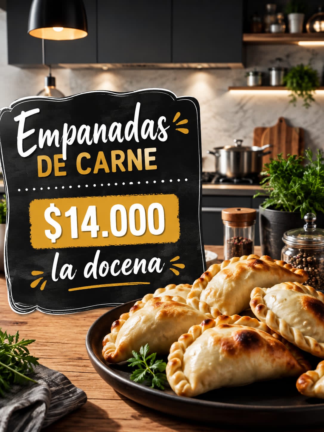 Burger Home ofrece empanadas de carne a $14.000 la docena