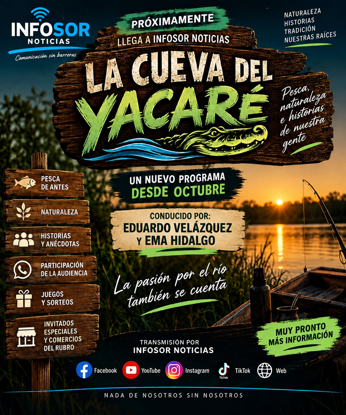 🐊 “La Cueva del Yacaré”: un nuevo programa llega a INFOSOR Noticias en octubre