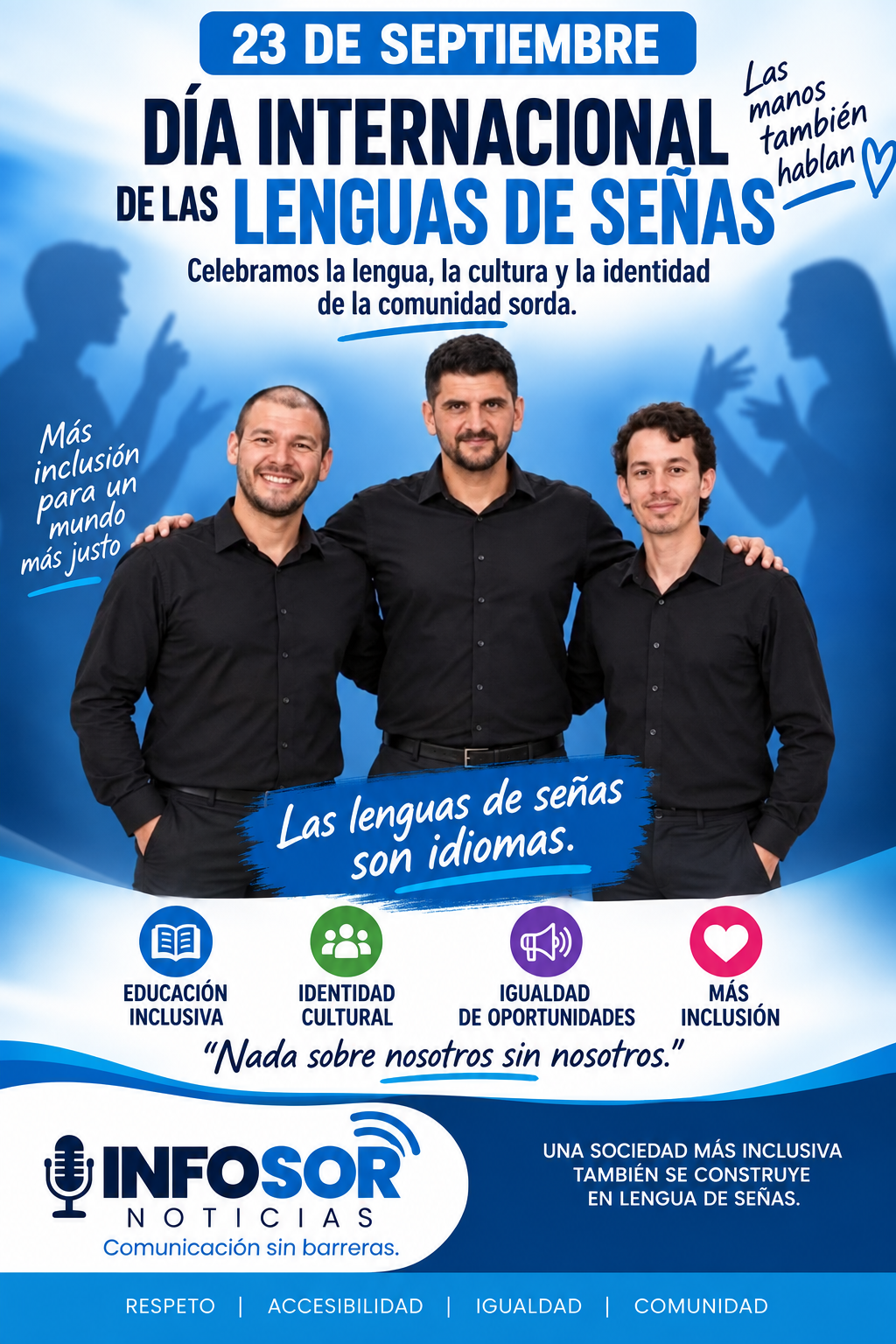 23 de septiembre: Día Internacional de las Lenguas de Señas, una fecha para celebrar la cultura y la identidad de la comunidad sorda