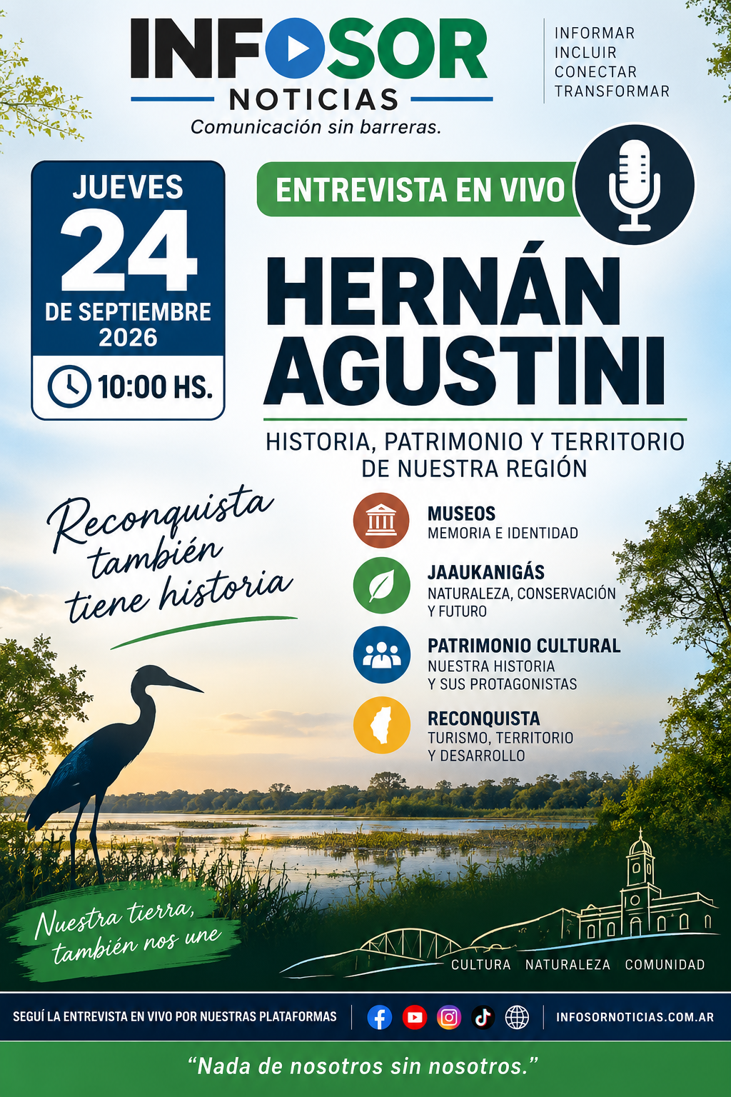 Hernán Agustini será entrevistado por INFOSOR Noticias