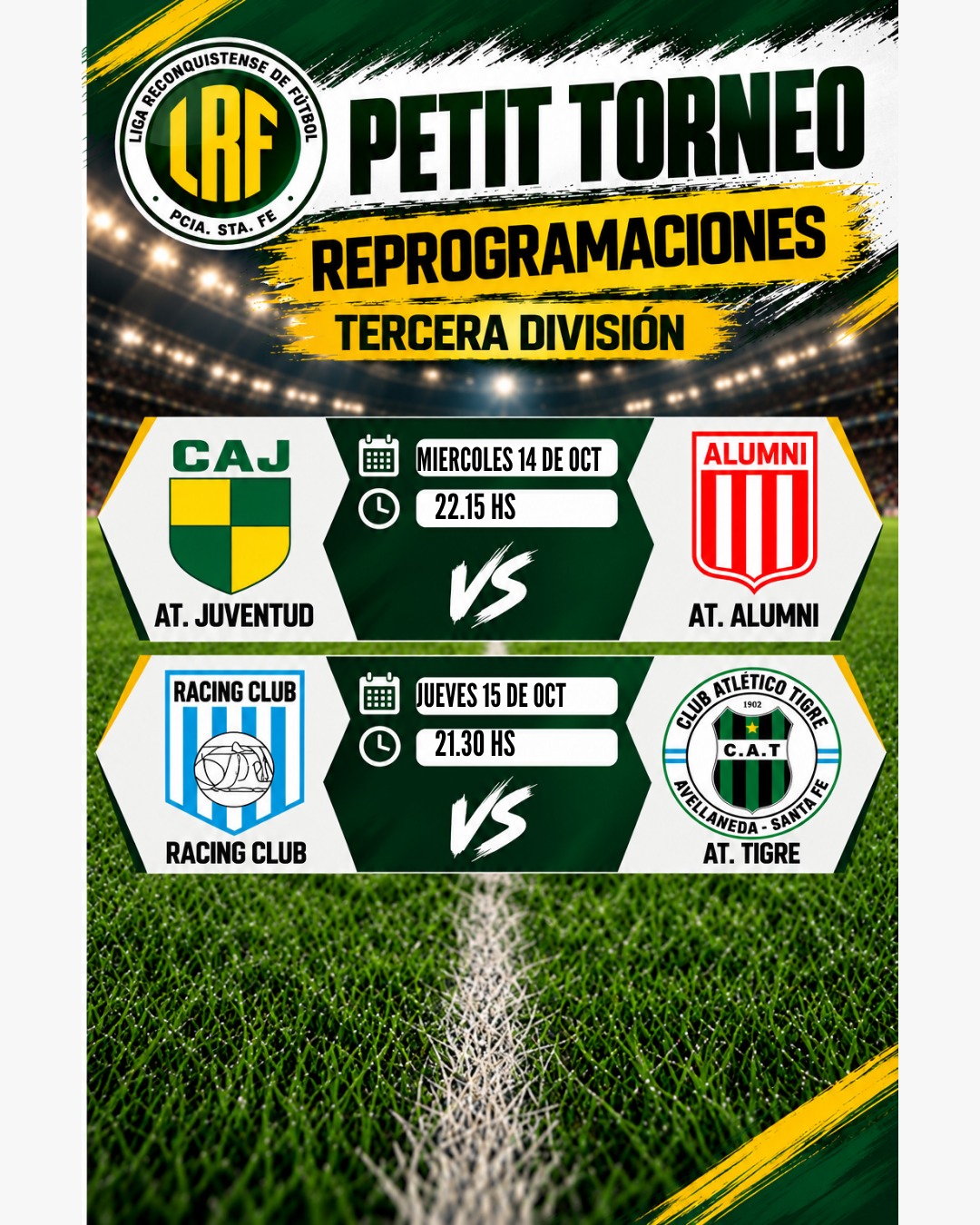 Petit Torneo: la Liga Reconquistense reprogramó partidos de Tercera División