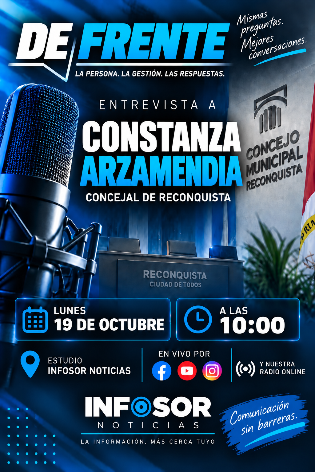 DE FRENTE: Constanza Arzamendia llega a INFOSOR Noticias para hablar de gestión y los desafíos de Reconquista